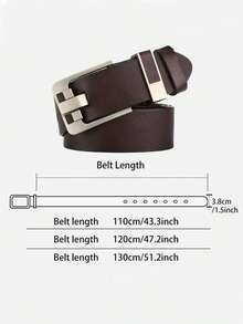 Men's Retro Buckle Leather Belt, Business Casual Faux Leather Waist Belt, Versatile For Commuting Pants - Multicolor - View 4