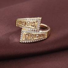 1pc Fashionable Geometric Hollow Cone Criss-Cross Design Cubic Zirconia Inlaid Women's Ring - Multicolor - View 6