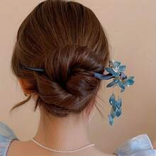 New Chinese-Style Wooden Magnolia Flower Hairpin, Ancient-Style Tassel Hairpin For Women, Simple And Elegant Retro Updo Hairpin, Hair Accessory For Hanfu And Cheongsam. - Ghim cài tóc hình hoa mộc lan - Xem 3