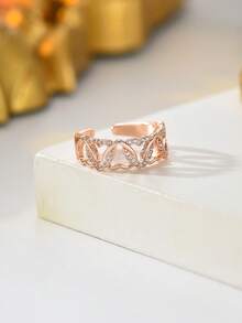 1 chiếc nhẫn đá Zirconia hình trái tim, nhẫn đính hôn hình trái tim thời trang và sáng tạo, thích hợp làm quà tặng trong tiệc cưới. - Trái tim - Xem 6