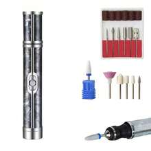 180mAh 可充电电动美甲打磨套装，专业美甲修脚工具套装，含 12 个钻头 + 6 个砂圈，指甲和足部护理工具 - 彩色 - 查看 10