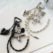 可爱气球狗心形钥匙扣，独特设计包包挂饰，优雅背包吊坠，送给闺蜜的礼物 - 彩色 - 查看 8