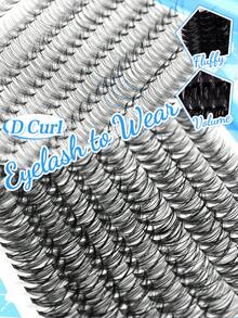 640/592/576片假睫毛套装，高容量假睫毛，居家DIY，包含睫毛胶、定型液、睫毛刷、镊子，新手友好型睫毛嫁接套装，打造蓬松浓密自然的睫毛效果，便携旅行装，混合款式睫毛+睫毛胶+睫毛刷 - 彩色 - 查看 9