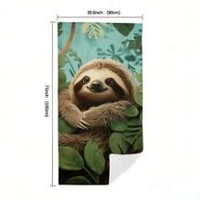 1条超柔软超细纤维可爱树懒图案浴巾，情人节礼物，沙滩巾，浴巾，大号沙滩巾，夏季沙滩巾，超轻速干，超大尺寸，适合游泳池、露营、海滩，超大尺寸易穿戴旅行用品，假日必备，个性化礼物 - 多色4 - 查看 7