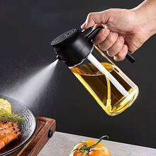 2-In-1 Olive Oil Spray Bottle And Refillable Bottle, Glass Oil Bottle With Tilting Nozzle And Atomizer Sprayer, Cooking Oil Sprayer For Salad, Grilling, Frying, Baking, Kitchen Tool - View 5