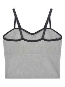 2025 Summer Women Solid Color Slim Fit Casual Camisole - Grey - View 8