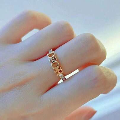 Luxury Ring, Elegant Ring, Valentine's Day Gift, Wedding Decoration, Jewelry Decor, Gift, Holiday Gift, Party Accessory, Girl's Decoration, Letter Ring, Cute Gift, Ramadan Gift, Wedding Supplies, Jewelry Accessories
