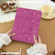 The Rich Rose-Red Base Is Covered With Delicate Glitter And Starbursts, Which Refract Tiny Rays Of Light Under The Light, Like Kneading An Entire Galaxy Into The Case. Compatible With IPad Mini 4/5/6/7, 5/6/8/9/10/11, Air 3/4/5/6/7, Pro 10.5/11/12.9/13 Inch.Compatible With Galaxy Tab S6Lite/S7/S8/S9/S10/FE/Plus/A8/A9Plus All Models. - Multicolor - View 3