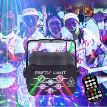 USB 6-Port Pattern + Strobe + UV Ambient Light, Remote Control Sound Activated Strobe Light, Starry Sky Projector Lamp, For DJ, Disco Party, KTV, Bar, Home Party, Halloween, Christmas, Karaoke Club, Camping - USB Plug-in Version - View 3