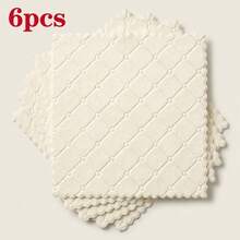 3/6/10/20 Paños de cocina altamente absorbentes y suaves, trapos de limpieza de microfibra reutilizables e impresos, adecuados para la cocina, el hogar, el coche, la cafetería y la limpieza del bar - Albaricoque - Ver 13
