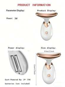 多功能面部按摩器，抗皱抗衰老颈部紧致仪，紧致面部塑形工具，男女皆宜 - 白色 - 查看 3