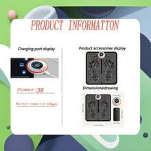 AXH Electric EMS Foot Massage Mat, Relieves Pain, Relaxes Feet, Acupoint Massage, Muscle Stimulation, Improves Blood Circulation - Black - View 2