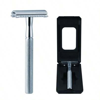 Manual Double-Sided Shaving Razor With Case, Metal Shaving Razor Blade Holder Epilator Hair Removal Depilatory Shaver For Women Body Hair Removal