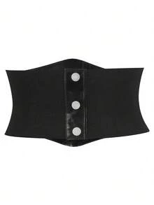 1pc Women's Dark Punk Gothic Cyberpunk Leather Chain Waist Belt, Versatile Fashion Corset Waist Cincher Suitable For Cosplay, Music Festivals, Theme Parties, Street Style - Black - View 5