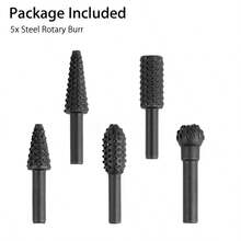 1 Set 5pcs Rotary Tool Kit Woodworking Tools, Durable Woodworking And Grinding Milling Cutter, Suitable For Woodworking, Metal Drilling, Carving And Polishing, Professional Grade Grinding Head, Industrial Grade Cutting Tool - 5-piece Set - View 10