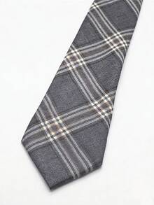 1 chiếc cà vạt kẻ caro hình thoi, chất liệu polyester, màu cà phê, dành cho nam và nữ, làm thủ công, phù hợp mọi mùa. - Nhiều màu - Xem 2