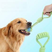 Set de 5 piezas de juguetes para masticar para mascotas, kit de juguetes para perros, adecuado para perros pequeños y medianos, juguetes para la dentición, juguetes de cuerda, juguetes interactivos, set de juguetes de entrenamiento y salud para perros - Verde Lima - Ver 3