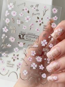 Bộ sticker dán móng tay tự dính họa tiết hoa mới, chống thấm nước và bền, hình hoa hướng dương và mèo, phụ kiện trang trí móng tay phù hợp cho các bạn nữ. - Nhiều màu - Xem 4
