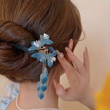 New Chinese-Style Wooden Magnolia Flower Hairpin, Ancient-Style Tassel Hairpin For Women, Simple And Elegant Retro Updo Hairpin, Hair Accessory For Hanfu And Cheongsam. - Ghim cài tóc hình hoa mộc lan - Xem 2