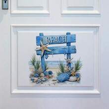 夏季海滩标志墙贴和窗贴，自粘式，适用于客厅、卧室、学校、办公室和浴室。 - A - 查看 5