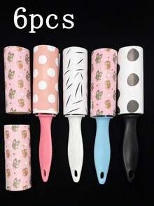 4pcs Mini Lint Rollers, Pet Hair And Clothes Lint Remover, Travel Size, Sticky Lint Removal Tool For Travel, Gift Bags, Furniture, Car Seats, Etc. Mini Detachable Lint Roller, Lint Sheets, Portable Lint Brush, Cat Supplies, Puppy Supplies, Dog Supplies, Cat Accessories, Great For Cleaning Pet Hair And Debris, Puppy Supplies, Cat Accessories - 彩色 - 查看 1