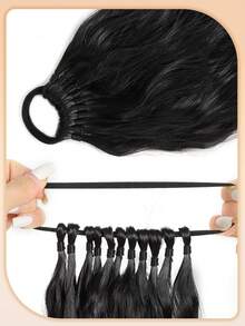 Ponytail Extension, Curly Ponytail Extension For Women, Lightweight Fluffy Fake Pony Tails Hair Extensions With Hair Tie, 24inch Long Wrap Around Soft Synthetic Wigs Suitable For Women's Daily Wear And Gatherings Hair Elastics Hair Rubber Bands Scrunchies Hair Rope,Summer,Holiday,Travel - Multicolor - View 3