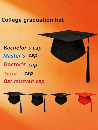 1pc University Graduation Cap Set - Unisex Top Hat For Bachelor, Master & Academic Supervisor | Coming-Of-Age Ceremony Accessory