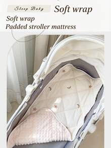 1件嬰兒推車座墊，四季通用嬰兒座墊，可雙面使用推車襯墊，嬰兒床上墊，便攜式推車墊，柔軟舒適絎縫設計，Ins風簡約美觀嬰兒推車襯墊，躺墊配件四季通用 - 彩色 - 查看 5