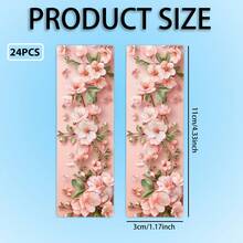 24 piezas Marcadores de libros con flores, papel de transferencia UV DTF que presenta esta exquisita colección incluye marcadores de libros únicos, marcadores de página decorativos coloridos, ideales para vacaciones, lectores de libros, marcadores de libros - Multicolor - Ver 4