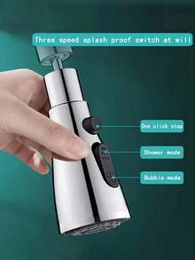3-Mode Multi-Function Kitchen Faucet - Multi-Function Kitchen Faucet With 3 Water Flow Modes. Faucet Accessories Include Extension Rod And Aerator. Water-Saving And Pressure-Boosting. Universal Installation Adapter Fits 20-24mm Faucet Diameter. Rotatable Water Flow Modes For Easy Cleaning. - Multicolor - View 7