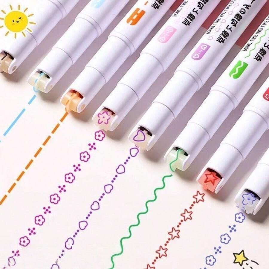 6 bút dạ quang ren lượn sóng, đồ dùng văn phòng và học tập, thích hợp cho văn phòng và học tập, có thể dùng làm quà tặng tiệc tùng, đồ dùng văn phòng và học tập cá nhân hóa. - A - Xem 1
