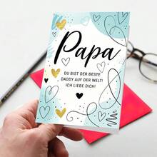 1张手工制作的父亲节贺卡，表达爱与感激，适用于父亲节、生日或任何特殊场合，附赠信封 - 套裝 - 查看 4