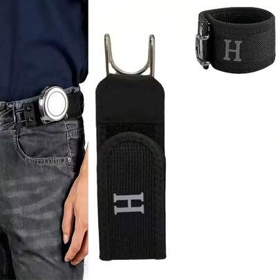 Unisex Buckle-Free Belt Hook, Tactical Metal Hook Elastic Belt, Unisex Buckle-Free Invisible Belt, Suitable For Work And EDC Use, Convenient And Easy, Perfect For Casual Wear