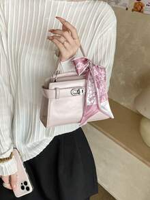Minimalist Handbag, Small Shoulder Bag, Women's New Fashion Commuter Crossbody Mini Square Bag - Pink - View 5