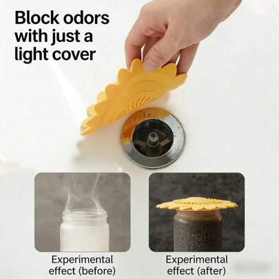 家用硅胶地漏芯、浴室除臭垫、厨房水槽防堵塞过滤器、向日葵形下水道排水盖