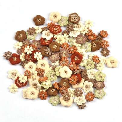30 miếng vải trang trí hình hoa nhỏ nhiều màu sắc, kích thước 1.3-1.7cm, không có keo dán, dùng để may vá trang trí lên quần áo, mũ, khăn quàng cổ và các phụ kiện khác.