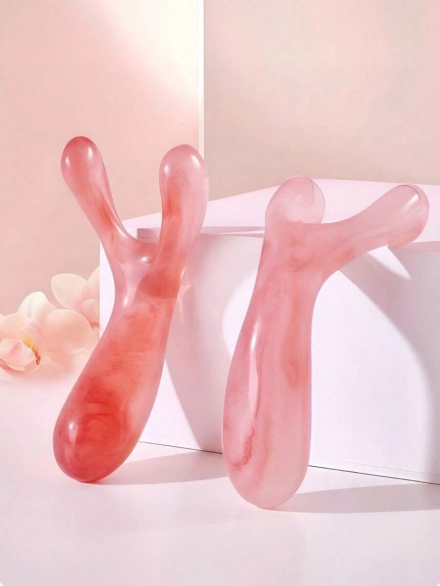 符合人体工学的Y型树脂按摩工具 - 5个穴位，可放松面部/眼部/鼻部/耳部/手部，便携式刮痧塑形棒，适用于SPA、旅行和办公室自我护理，母亲节和圣诞节礼物套装 - 彩色 - 查看 1