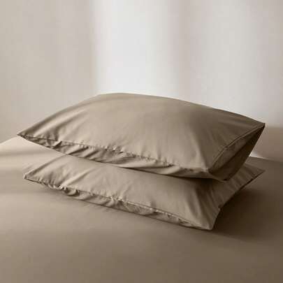 1pc Beige Pillowcase, Bedding, Soft & Comfortable Household Textiles, Skin-Friendly, Available In Multiple Colors, Suitable For Dorms, Simple & Fashionable Home Decor, Soft & Comfortable Bedroom Bedding, Machine Washable Without Filling