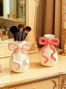 1pc Bow Shaped Electric Toothbrush Holder, Bathroom Vanity Toothbrush & Toothpaste Organizer Rack, Storage Stand, Home Decor - B - View 9