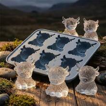 Mini Highland Cow Ice Cube Mold - Cute 3D Ice Cubes, Suitable For Beverages, Parties And Gifts - Light Blue - View 6