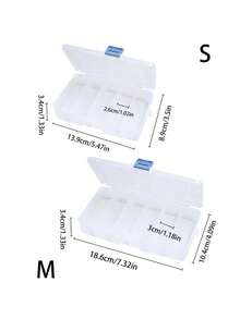 1pc Five-Compartment Six-Compartment Cotton Swab Lip Brush Multifunctional Large-Capacity Makeup Tool Storage Box - Clear - View 5