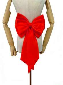A Pink Satin Back Bow Cute Accessory Waist Decoration,Summer,Beach,Wedding - Multicolor - View 8