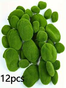 6/12 Decoración de musgo artificial, verde brillante, adecuado para contenedores de vidrio, decoraciones de descanso para reptiles y anfibios, decoraciones para reptiles, hábitats para anfibios, decoraciones para recintos de mascotas, decoraciones de aspecto natural, hojas de musgo decorativas, material de larga duración, musgo artificial duradero, decoraciones de plantas simuladas, decoraciones de hábitat, propietarios de reptiles, amantes de los contenedores de vidrio - A - Ver 12