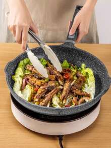 迷你厨房硅胶夹，烧烤夹，面包夹，沙拉夹，自助餐夹，油炸食品夹 - 白色 - 查看 2