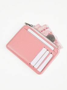 男女通用超薄卡包钱包 - 极简主义前置口袋卡套，带RFID屏蔽功能，多层设计，轻巧便携（6个卡槽） - 粉色 - 查看 5