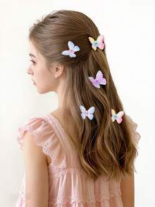 463件/套 多彩蝴蝶结发夹，可爱卡通蝴蝶发夹，花朵发饰，时尚简约发圈，发绳和弹力发带，经久耐用，呵护秀发，是送给女孩的最佳礼物，适合开学季 - 混合色 - 查看 5