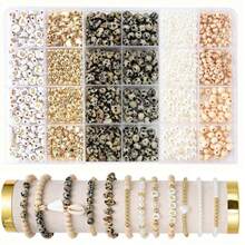 Bộ dụng cụ làm trang sức bằng đá vụn, khoảng 24 ngăn, 1300 mảnh, tự làm vòng tay, dây chuyền, phụ kiện trang sức, đá giả đá quý. - H - Xem 18