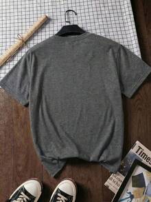Cute Pattern Short-Sleeved T-Shirt, Somebody's Problem Cartoon Letter Pattern Printed Women's T-Shirt, Suitable For Various Occasions, As A Gift For Festivals, Birthdays, Beach Music Festivals, Casual And Versatile Comfortable, Beach Vacation, Fashionable And Simple, Suitable For Daily Wear By Women And Girls - Màu xám đen - Xem 2