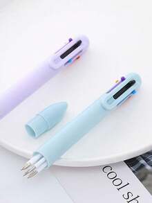 6pcs/12pcs Macaron Color Retractable Ballpoint Pens, 6 Colors In 1 Pen, 0.7mm Refill, Suitable For Schoolwork, Grading, Editing, Back To School Season - A - View 4