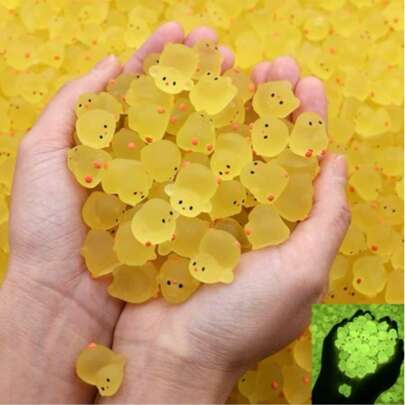 5/10/20/50 piezas Mini Pollito Brillante Accesorios DIY, Salpicadero de coche, Escritorio, Habitación, Fiesta, Decoración de jardín (Estilo y color aleatorios)